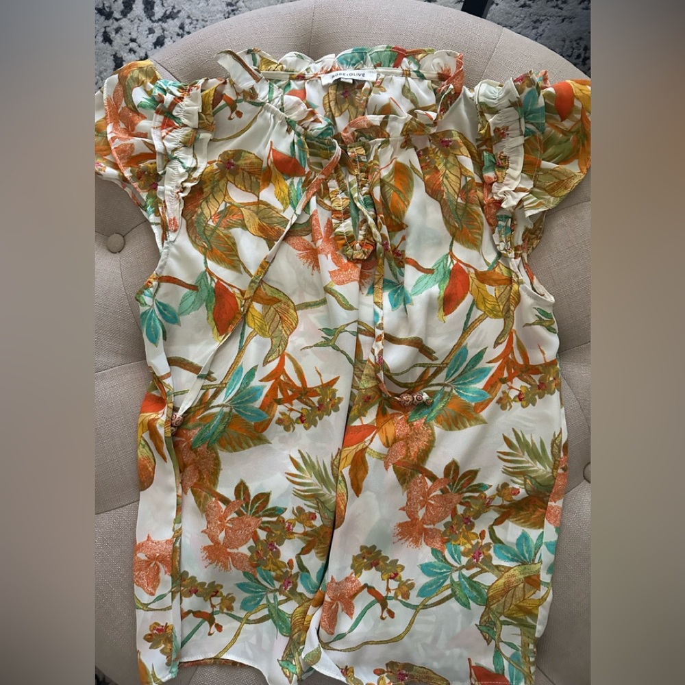 Rose & Olive Vibrant Floral Top